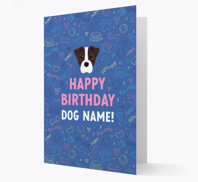 Happy Birthday Treats Pattern: Personalized {breedFullName} Card